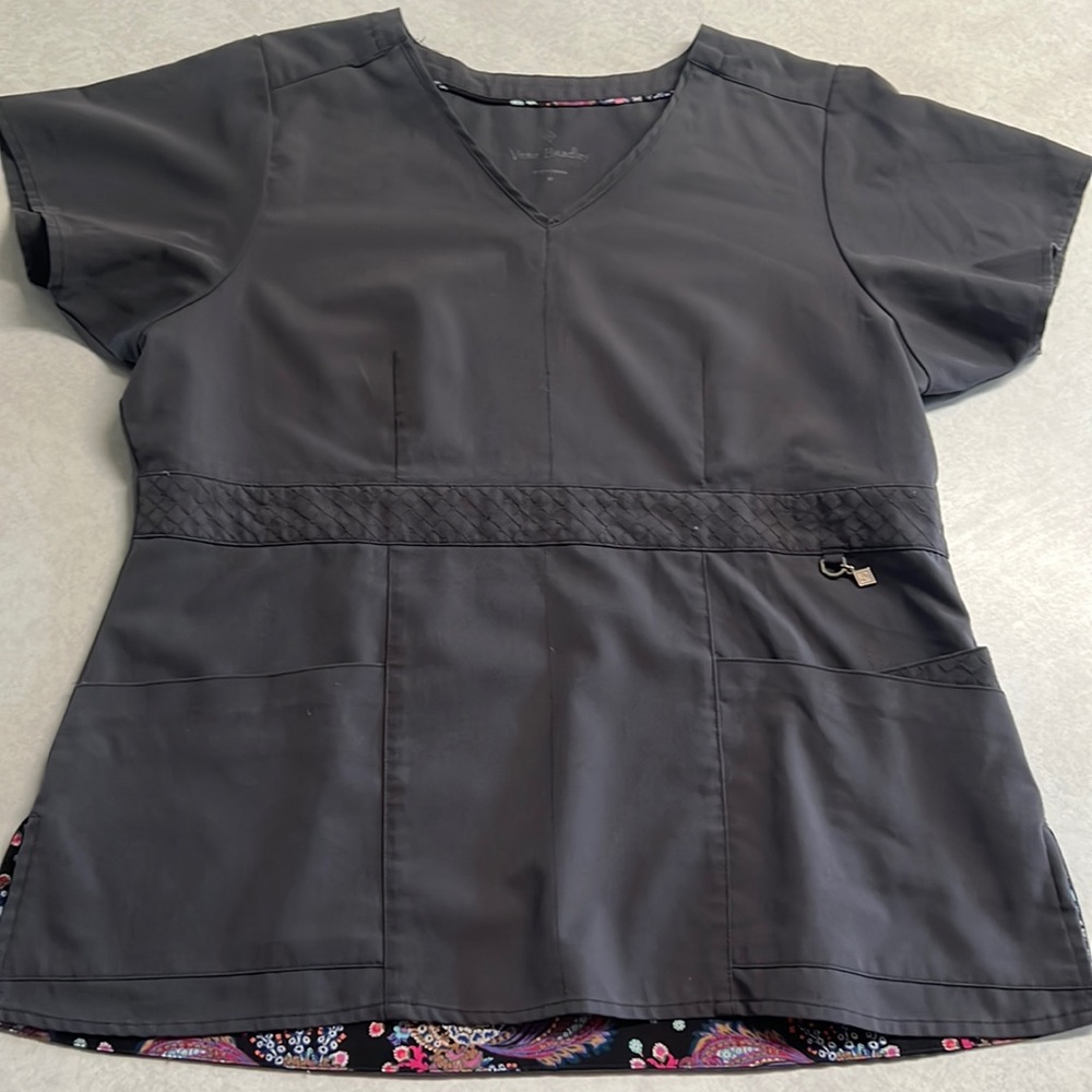 Gray scrub top